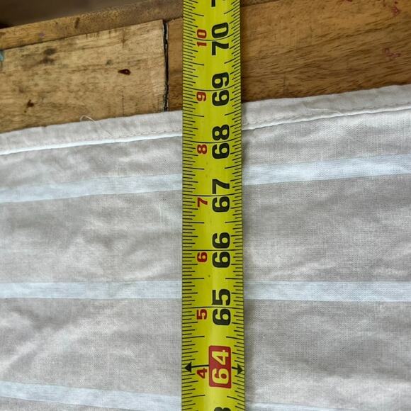 Threshold Shower Curtain Beige & White Striped 100% Cotton 67" x 68.5" - Picture 10 of 11